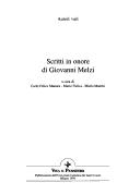 Cover of: Scritti in onore di Giovanni Melzi