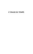 Cover of: L' usage du temps: poésie