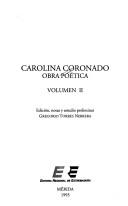 Cover of: Obra poética by Carolina Coronado