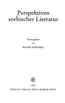 Cover of: Perspektiven sorbischer Literatur