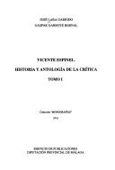 Cover of: Vicente Espinel: historia y antología de la crítica