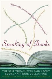 Cover of: Speaking of books by edited by Rob Kaplan and Harold Rabinowitz.