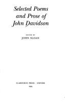 Cover of: Selected poems and prose of John Davidson