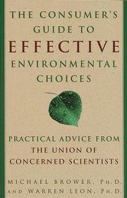 Cover of: The consumer's guide to effective environmental choices