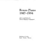 Cover of: Renzo Piano 1987-1994