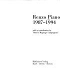 Cover of: Renzo Piano 1987-1994 by Renzo Piano