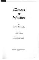 Cover of: Witness to injustice