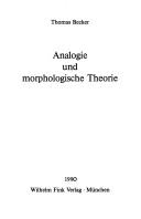 Cover of: Analogie und morphologische Theorie