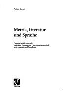 Metrik, Literatur und Sprache by Achim Barsch