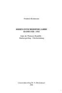 Cover of: Sieben entscheidende Jahre Hamm, 1928-1935: Ende der Weimarer Republik, Machtergreifung, Gleichschaltung