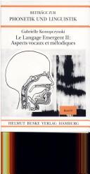 Cover of: Le langage émergent