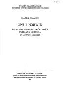 Cover of: Oni i Norwid: problemy odbioru twórczości Cypriana Norwida w latach 1840-1883