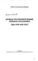 Cover of: Journal d'un honnête homme pendant l'Occupation by Edmond Duméril