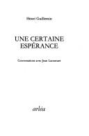 Cover of: Une certaine espérance: conversations avec Jean Lacouture