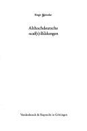 Cover of: Althochdeutsche scaf(t)-Bildungen by Birgit Meineke