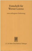 Cover of: Festschrift für Werner Lorenz zum siebzigsten Geburtstag