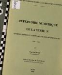 Cover of: Répertoire numérique de la série N: administration et comptabilité départementales (1800 à 1940)