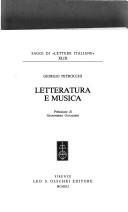 Cover of: Letteratura e musica by Giorgio Petrocchi