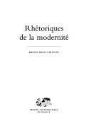 Cover of: Rhétoriques de la modernité by Manuel Maria Carrilho