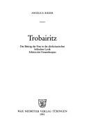 Cover of: Trobairitz by Angelica Rieger, Angelica Rieger