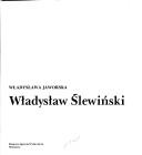 Cover of: Władysław Ślewiński