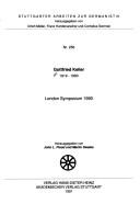 Cover of: Gottfried Keller, 1819-1890: London Symposium 1990