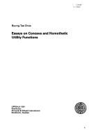 Essays on concave and homothetic utility functions by Byung-Tae Choe