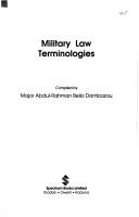 Cover of: Military law terminologies by Abdul-Rahman Bello Dambazau