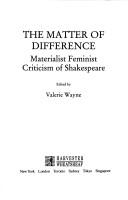 The Matter of difference by Valerie Wayne