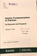 Cover of: Islamic fundamentalism in Pakistan: its character and prospects