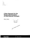 Cover of: A new approach for the design and evaluation of land defense concepts