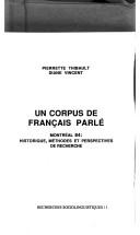 Un corpus de français parlé by Pierrette Thibault