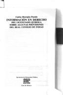 Cover of: Información en derecho del licenciado Quiroga sobre algunas provisiones del Real Consejo de Indias by Vasco de Quiroga