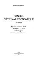 Cover of: Conseil national économique, 1925-1939: répertoire numérique détaillé des articles CE 1 à 172