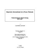 Cover of: Niederrheinische Musik-Zeitung, 1853-1867