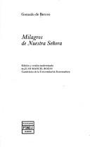 Cover of: Milagros de Nuestra Señora by Berceo, Gonzalo de