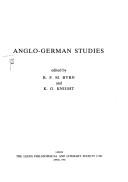 Cover of: Anglo-German studies