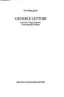 Cover of: Generi e lettori by Gian Biagio Conte