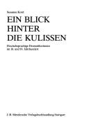 Cover of: Ein Blick hinter die Kulissen: deutschsprachige Dramatikerinnen im 18. und 19. Jahrhundert