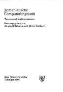 Cover of: Romanistische Computerlinguistik: Theorien und Implementationen