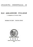 Das akkadische Syllabar by Wolfram von Soden