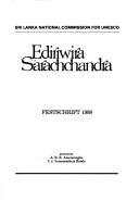 Cover of: Ediriwira Sarachchandra: festschrift 1988