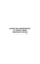 Cover of: Courts and administration of justice under Chhatrapati Shivaji