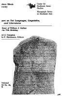 Cover of: Papers on Tai languages, linguistics, and literatures: in honor of William J. Gedney on his 77th birthday
