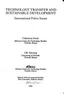 Cover of: Technology transfer and sustainable development: international policy issues