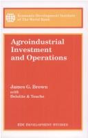 Cover of: Agroindustrial investment and operations