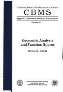 Cover of: Geometric analysis and function spaces