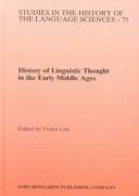 Cover of: History of linguistic thought in the early Middle Ages