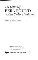 Cover of: The letters of Ezra Pound to Alice Corbin Henderson by Ezra Pound