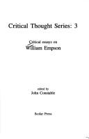 Cover of: Critical essays on William Empson